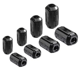 Aiqeer Ferrite Ring Cores Set, Ferrite Toroidal Core Cable Clip, RFI EMI Interference Filter Ferrite Filter, Folding Ferrite Core (3.5 mm, 5 mm, 7 mm, 9 mm Inner Diameter)