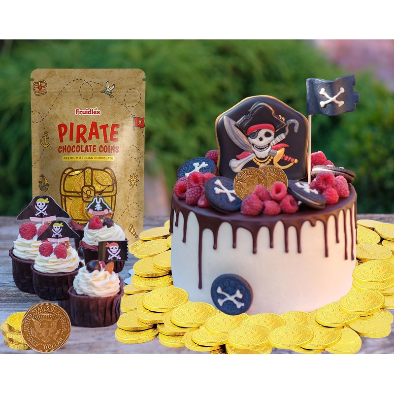Pirate Belgian Milk Chocolate Coins, Kosher Certified Dairy, Non GMO
