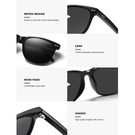 Wzerry Sunglasses for Women Polarized, Sun Glasses Vintage Style Trendy Round UV400 Protection Lens