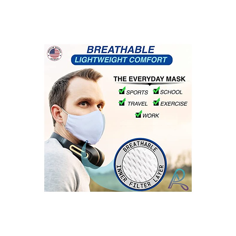 Breathable Comfort Cloth Face Masks for Hot Weather, Adjustable, Reusable,