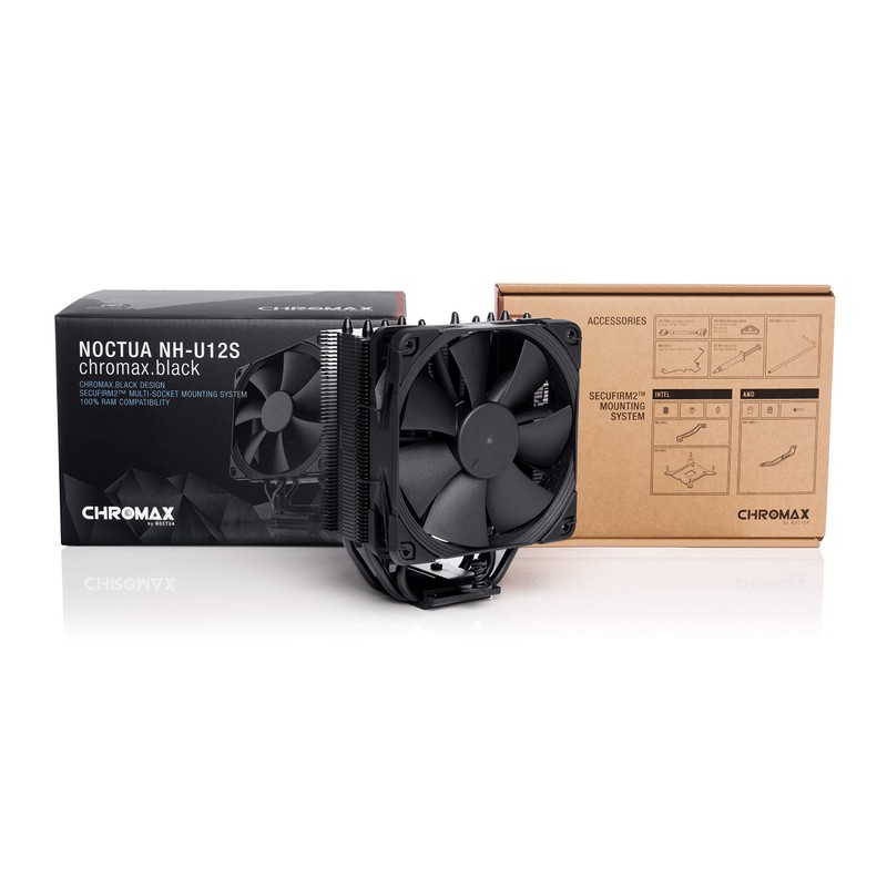 Noctua NH-U12S chromax.Black, 120mm Single-Tower CPU Cooler (Black)