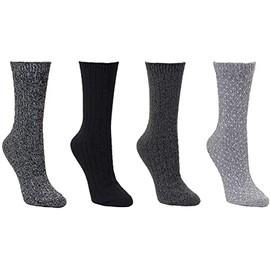 Carole Hochman - Calcetines de descanso para mujer, 4 pares, Negro, gris, gris oscuro, gris claro, 4-10                                               