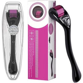 Derma Roller, Beard and Hair Growth Roller Men beard dye Roller 540 Titanium Micro Needles for Men and Women Beard Growth Roller for Stimulate Hair Growth, Facial Skin Care, Scar Removal (0.75mm)