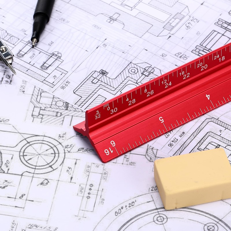 Fumete 12 Pack 6 Inch Architectural Engineering Scale Rulers Small