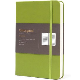 Ottergami Bullet Journal Notebook Lined - High Quality Thick Paper with 150gsm and 144 Pages - The Pro Notebook A5 Lined Bullet Journal with Pre-Printed Lines - Vegan Leather Cover