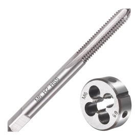 Saipor M6 x 1 Metric Tap and Die M6 x 1.0 mm HSS Tap and Die Right Thread Fine Thread Cutter Straight Ribbed Tap Cutter