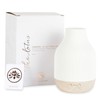 Essential Oil Diffuser Lamp, White Ceramic + Wood, Ultrasonic 180ml,