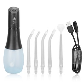 Cordless Dental Oral Irrigator Waterproof Whitening Large Capacity Oral Irrigator for Family ( White)