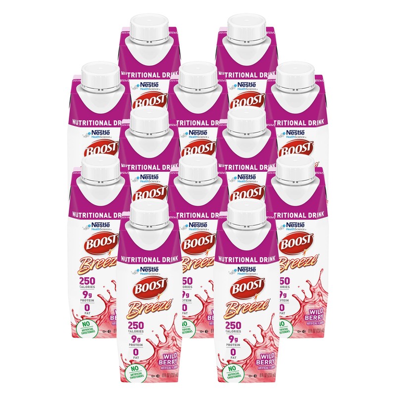 Boost Breeze Nutritional Drink Wildberry, 8 Fl Oz (Pack of