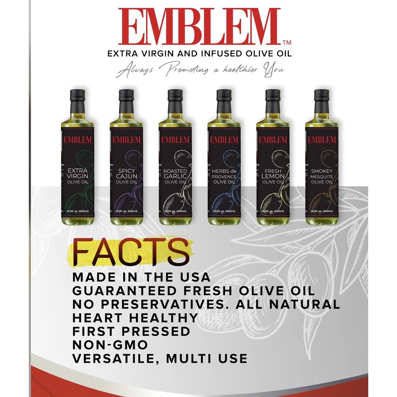 EMBLEM Emblem 100% Extra Virgin and Infused Olive Oil for