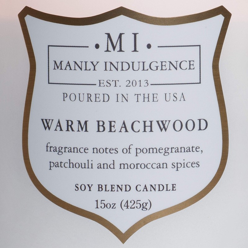 Manly Indulgence Warm Beachwood Scented Jar Candle, Medium, White