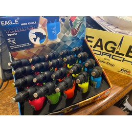 Eagle Torch mini Angle with Taper Torch w safe stop and three butane fuel 1.48
