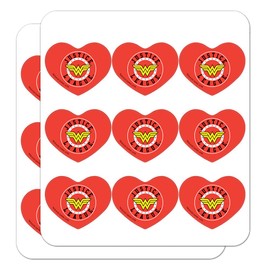 Justice League Wonder Woman Athletic Logo Heart Shaped Planner Calendar Scrapbook Craft Stickers