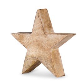 levandeo Wooden Star Mango 14 cm Mango Wood Brown Natural Decoration Table Decoration Wooden Decoration Unique