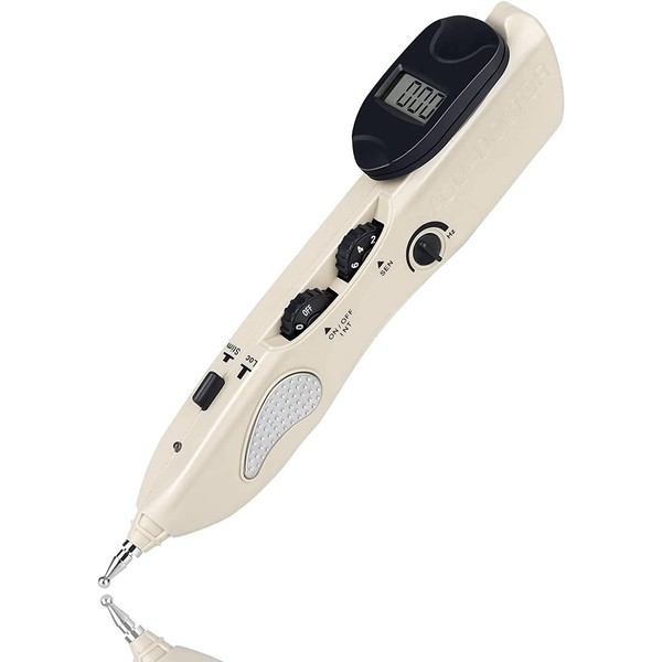 Acupuncture Pen, with 3 Massage Heads Massage Pen Instrument Pointer Nerve and Acupoints Detector Muscle Electronic acupuncture Tools With Reflux Stick Enable Meridian Body Massager Pain Relief