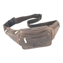 BUFFALO HILL Bum Bag > BT-09< I Genuine Leather Belt Bag I Fashion Crossbody for Men and Women I Elegant Chest Pocket Made of Buffalo Leather, brown, Bum bag genuine leather