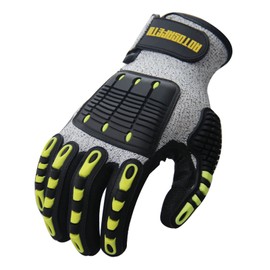 Mechanics Anti Vibration Gloves, TPR Anti Impact Cut Resistant Glove Heavy Duty Safety Work Gloves for Drilling Equipment Operation,Tool Handling, Mechanical, Automobile, Construction, Farming(1 Pair)