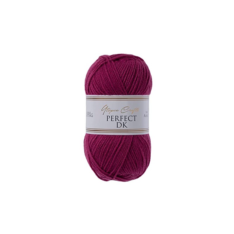 Utopia Crafts DK Double Knitting Yarn, 100g (Dark Raspberry)