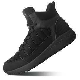 Delobi Men's Slip Resistant Waterproof Boots - Breathable Mesh & Ankle Support for Restaurant, Casual, Hiking & Work - Zapatos Trabajo.