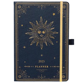 2025 Planner - 2025 Weekly Monthly Planner, January 2025 - December 2025, 5.75" x 8.25", Faux Leather Planner 2025 with Back Pocket & 40 Notes Pages - Mystic Blue