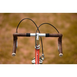 Gusti Genuine Leather Handlebar Tape Bicycle – Fausto C. 200 cm Grip Tape Handle Bar Tape Bicycle Accessories Road Bike with Cork Leather Strap Handlebar Dark Brown