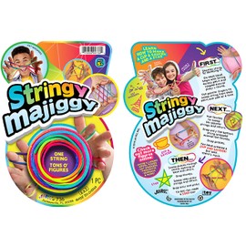 JA-RU Stringy Majiggy Cats Cradle - Chinese String Toys (2 Cats Cradle) Finger Hand String Tricks Games for Kids & Adults Girls & Boys. Rainbow Rope Toy. Party Stocking Stuffers. 736-2s