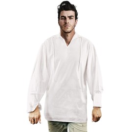 thecostumebase Exact Pirate Shirt Jack Sparrow Costume (M) White