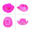 QCWN 20 Pcs Mini Cowboy Hat Pink Plastic Cowgirl Party