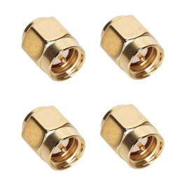 Ruimou 4PCS Brass Coaxial Straight Connector SMA to U.FL/IPX Dual Male (50 Ohm) for PCI/RF Antennas/Wireless LAN Devices/Coaxial Cable