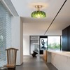 Dellemade Chandelier, Flush Mount Ceiling Light, Green Glass Shade Light
