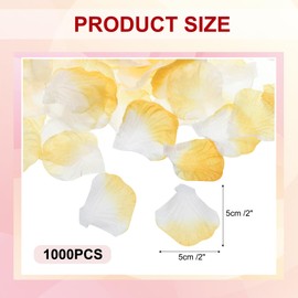 PATIKIL Artificial Rose Petals, 1000Pcs Fake Flowers Silk Petal Decoration Supplies for Romantic Night Wedding Party Event Decor, Orange Yellow White