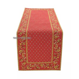 Marat Avignon French Provencal Runner Flowers  Red/Yellow  Made In France