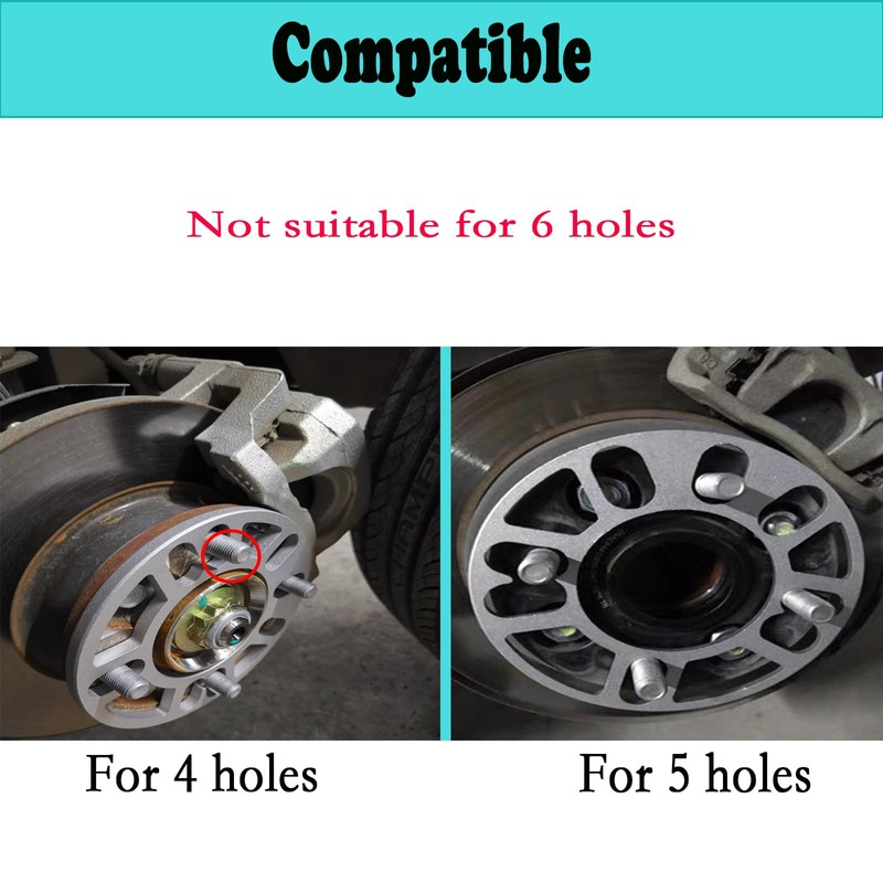 4 x Car Wheel Spacers, 4/5 Holes Wheel Spacers, Aluminium