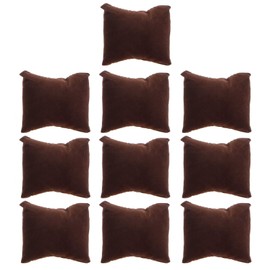 Haveratio 10 Pieces Velvet Bracelet Watch Pillow Small Multicolor Velvet Pillow Jewelry Bracelet Cushion Holder Organizer Pillow Brown