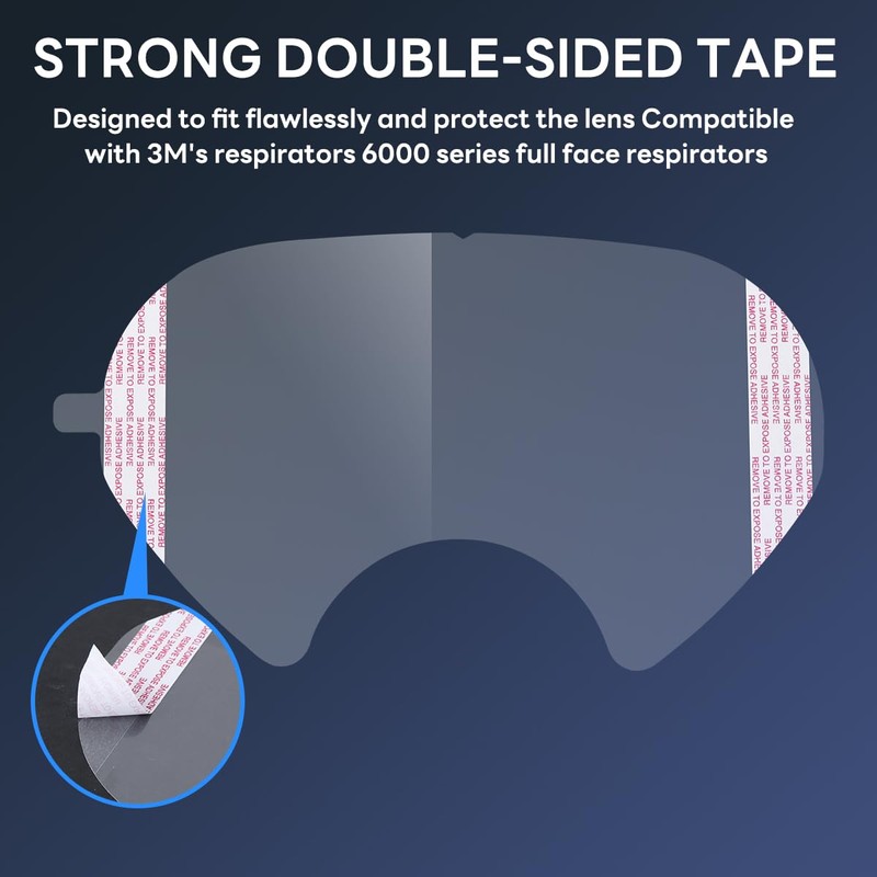 Vukehon 50 Pack Full Face Respirator Mask Peel Off Lens