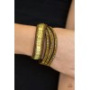 Paparazzi Aurum Rhinestone Suede Bracelet Womens/Just In SHOWTIME - Brass