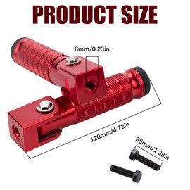 Motorcycle Foot Pegs, Foldable Footpegs Pedals 90° CNC Passenger Footrests Minibike M8 Install Bolts Fit for Dirt Bike Foot Pegs Yamah a, H0NDA, Su zuki, Aprili a Universal Folding Foot Pegs red