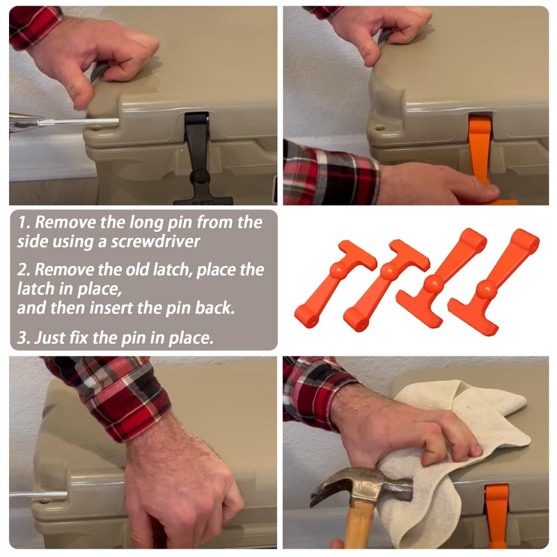 4 Pack Heavy Duty Cooler Latches Compatible with YETI RTIC