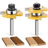 Junreox 2PCS Tongue and Groove Router Bit Set, 3rd Gen.