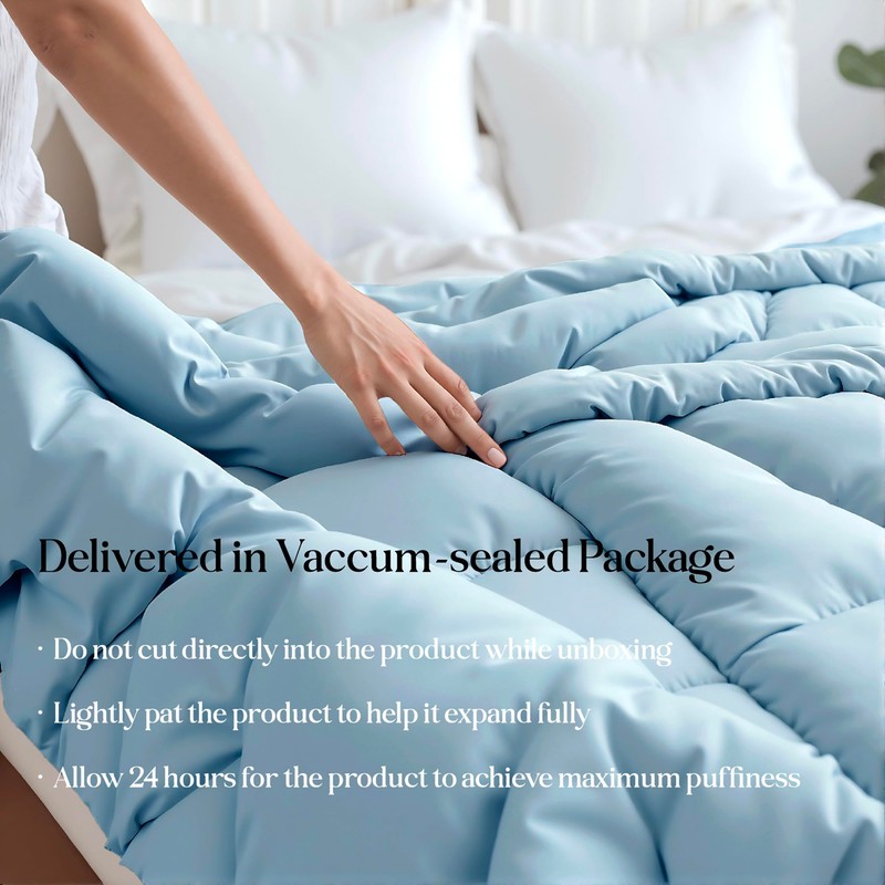 ROYALE LINENS Reversible Comforter - Queen Size Duvet Insert -