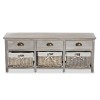 Baxton Studio Mabyn Light Gray Finished Wood 3-Drawer Storage Bench