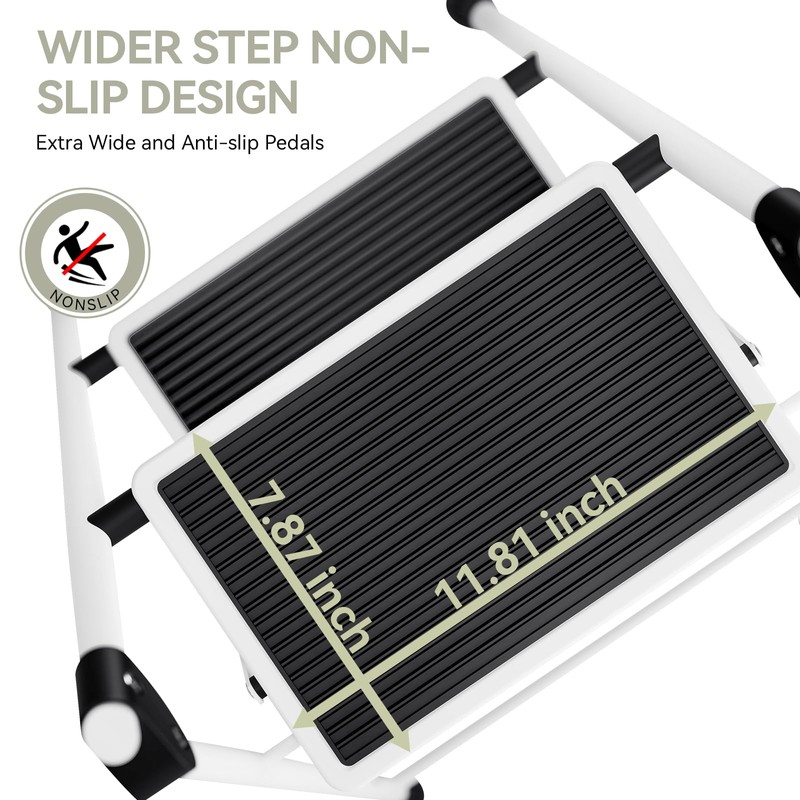 Step Ladder, Folding Step Stool with Wide Anti-Slip Pedal, Sturdy