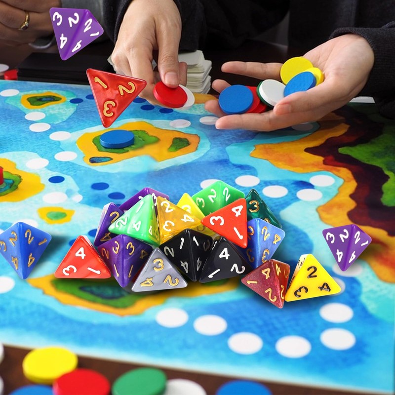 40 Pcs Polyhedral Dice,D4 Sided Mixed Colour Dice,Dungeons and Dragons