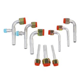 Wisepick 9PCS Air Conditioning #6#8#10 AC Fitting Set Female Oring Including Straight 90 Degree, silvery