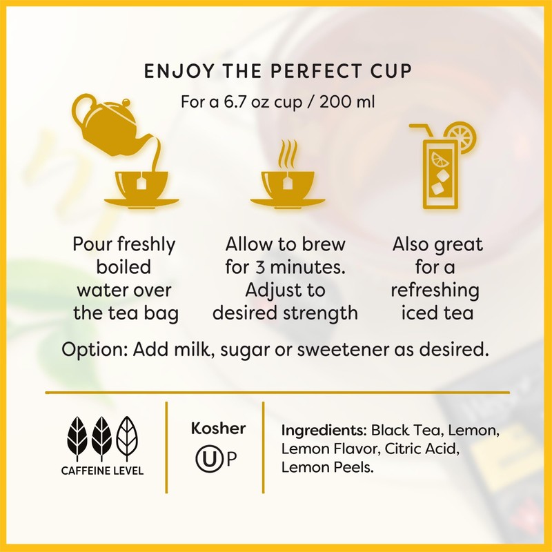Wissotzky Bright Lemon Black Tea (3 Pack - 60 Tea