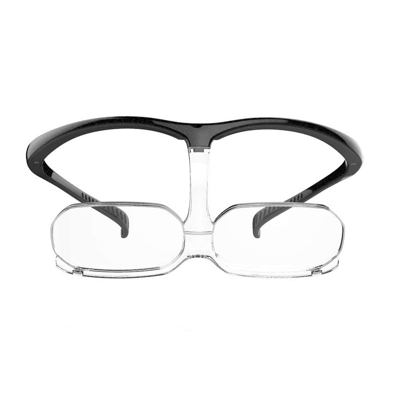 CHARMANT 特許取得 手元も遠方も同時に見れる 眼鏡型ルーペ 拡大鏡 （眼鏡ストラップ２本付） (ブラック)