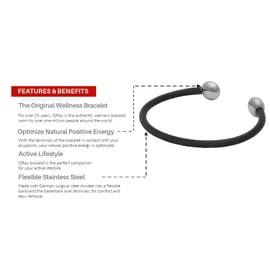 QRAY Black and White Deluxe Stainless Steel Golf Athletic Bracelet (Small: 6"~7")