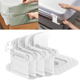 AABDTYYD Bed Sheet Straps - Pack of 4, Strong Mattress Holder for Single, Double, Queen & King | Bed Sheet Holder with Firm Hold, Easy Installation, Adjustable & Reusable