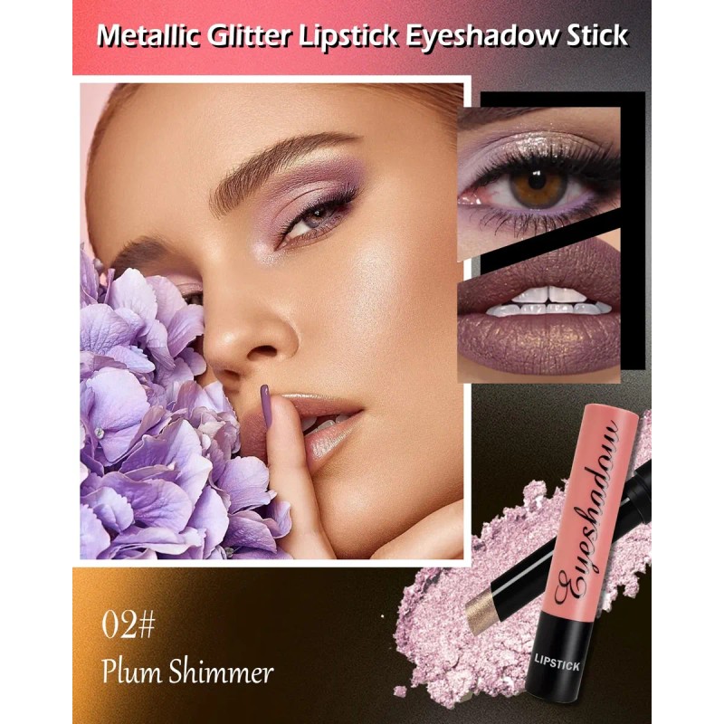 Pintalabios Brillo Metálico, Barra De Labios Multifuncional
