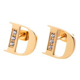 LuckyLy Aretes Mujer Oro 18k de Iniciales Letras con Zirconia Cúbica, Base de Acero Inoxidable – Joyería y Accesorios ideales como Regalos para Mujer Originales Cumpleaños, Modelo Tina